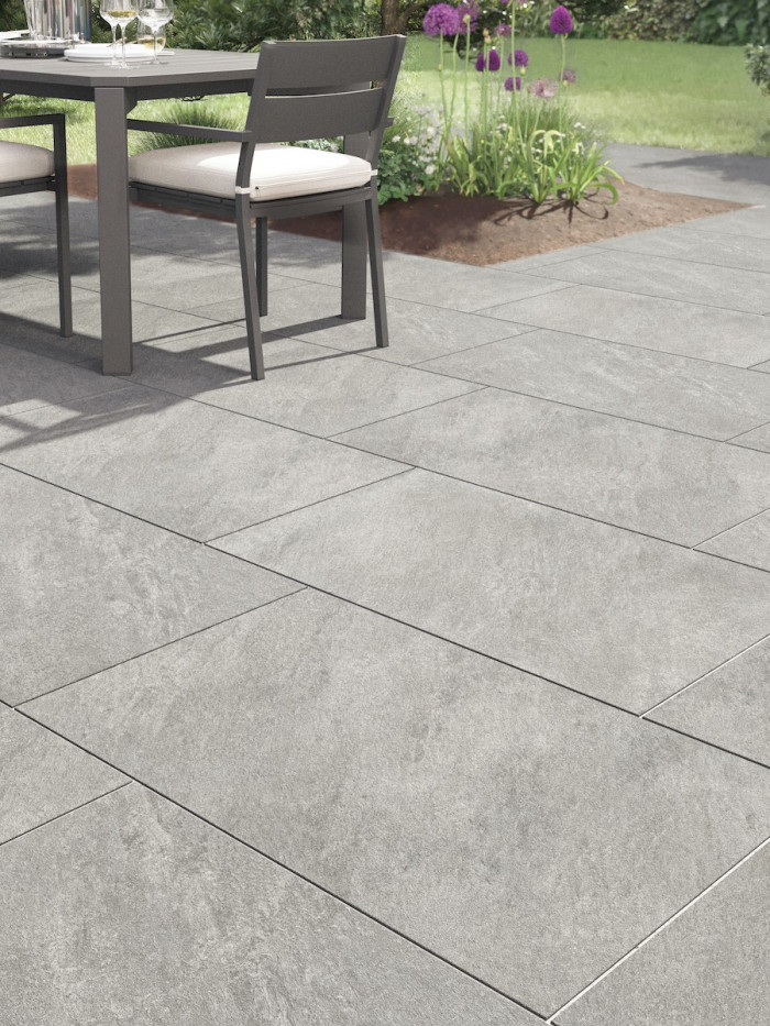 Argento Gris Outdoor Porcelain Slabs - 900x600x20mm
