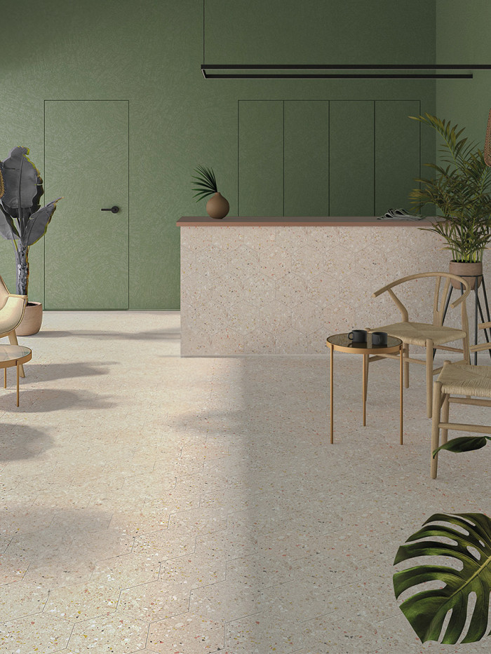 Arousa Blanco Terrazzo Tile - 258x290mm