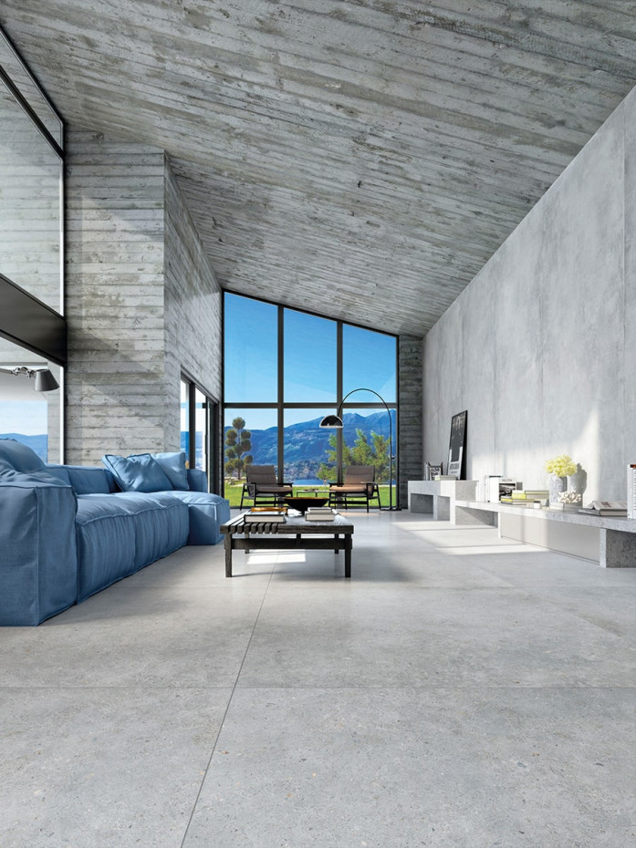 Piazza Street Polished Concrete Italian Tile - 1200x1200x9mm