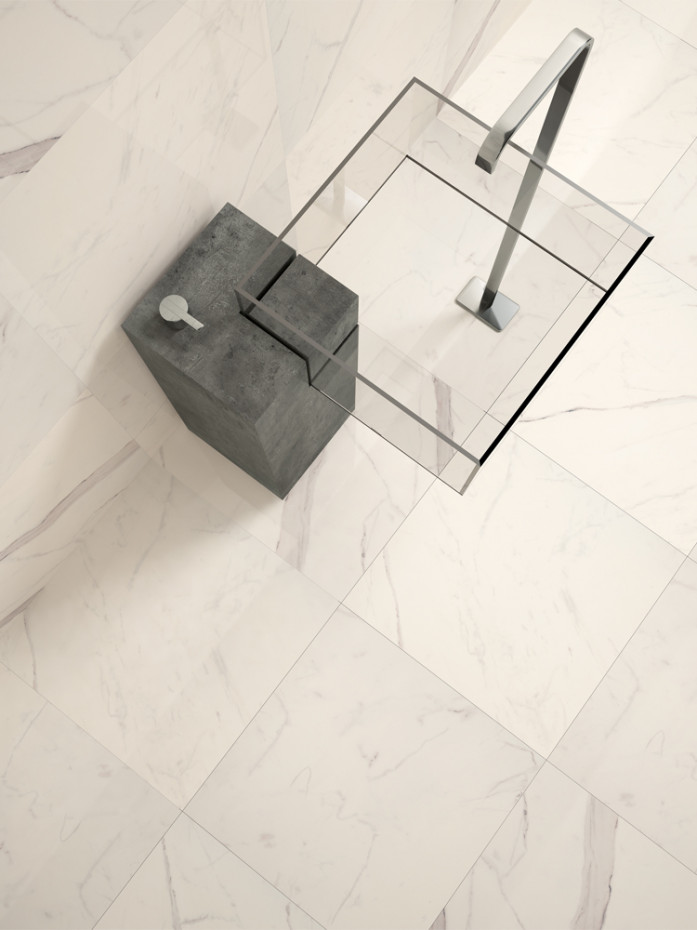 Smoke White Polished Porcelain Tile - 600x600mm