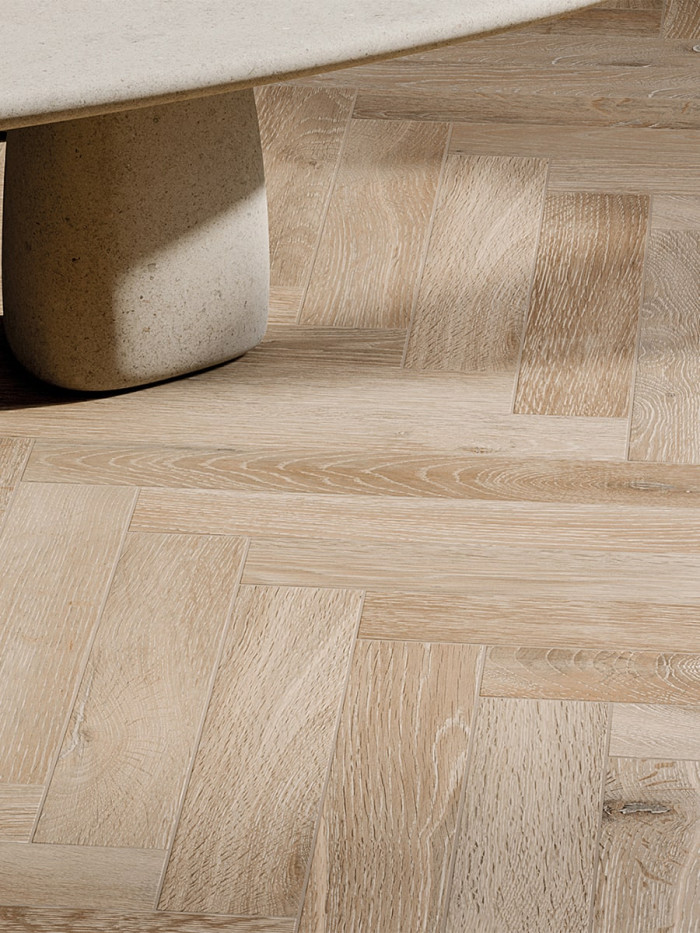 Cortina Cognac Italian Herringbone Wood Effect Tile - 450x75mm