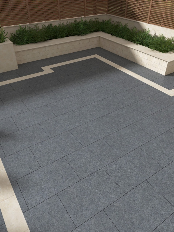Dark Grey Granite Paving Slabs - 600x300 Pack