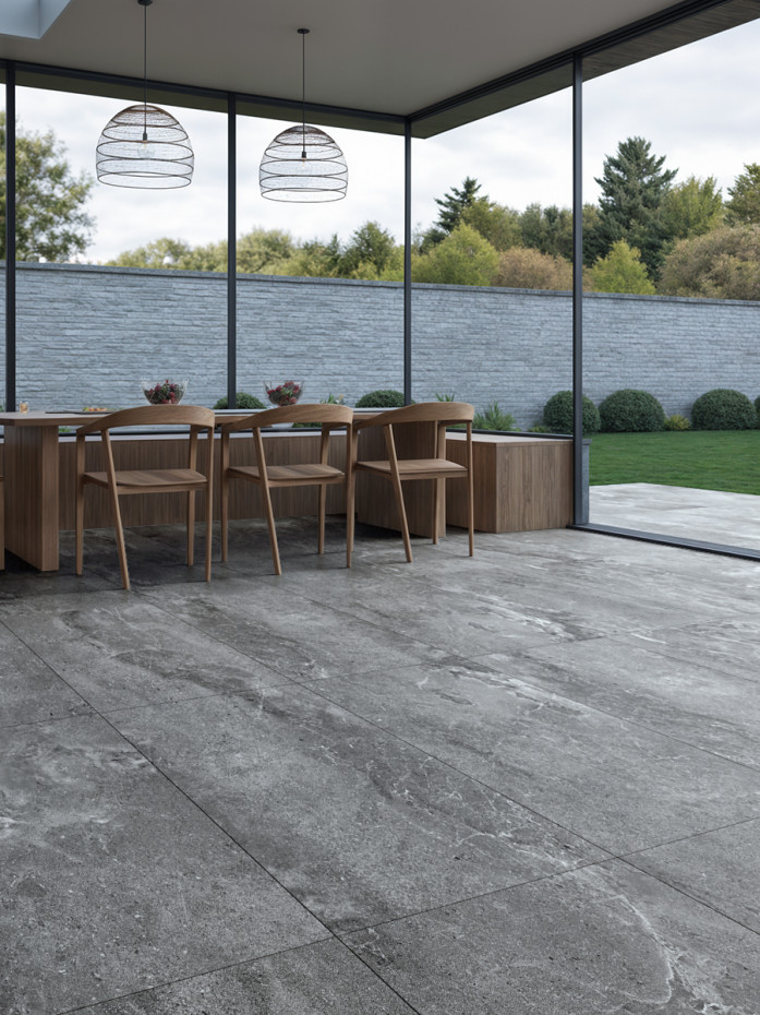 Dome Anthracite King Size Porcelain Paving Slabs - 1200x600x20mm