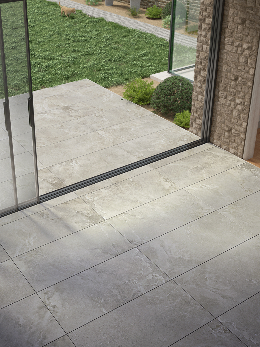 Dome Ash King Size Porcelain Paving Slabs - 1200x600x20mm