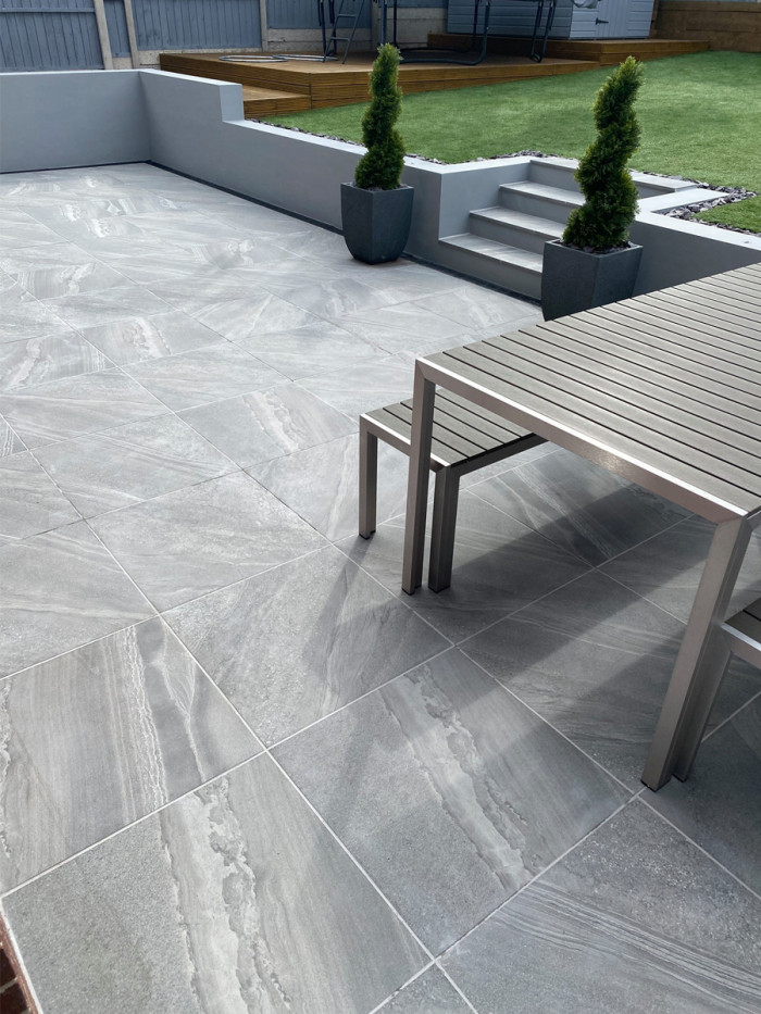 Esparada Grigio Porcelain Paving Slabs - 600x600x16mm