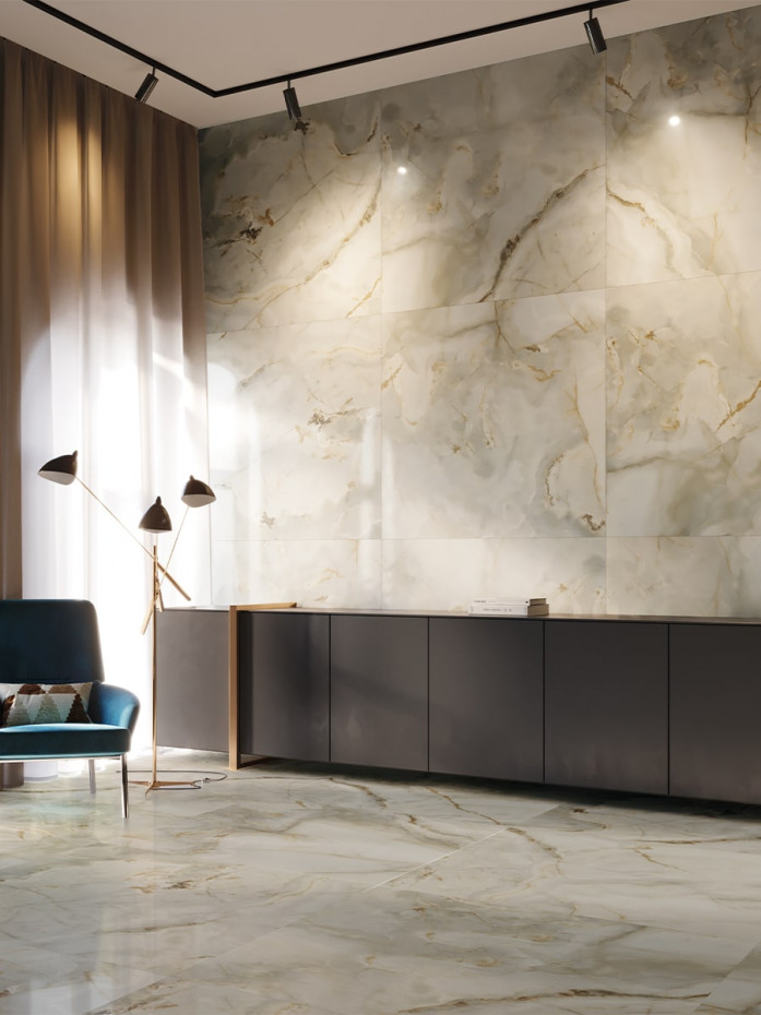 Eunoia Beige Onyx Matt Tiles - 608x608mm