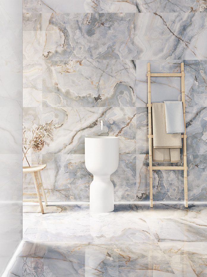 Eunoia Blue Onyx Gloss Tile - 1200x600mm