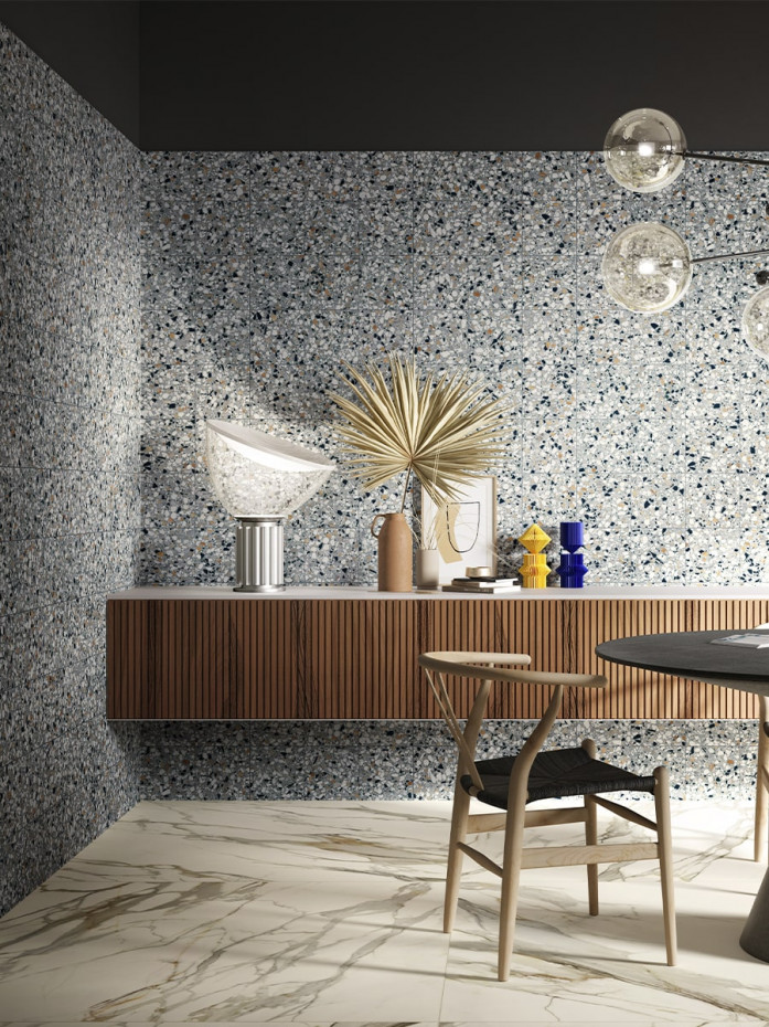 Frammentini Azzurro Terrazzo Italian Tile - 200x200mm