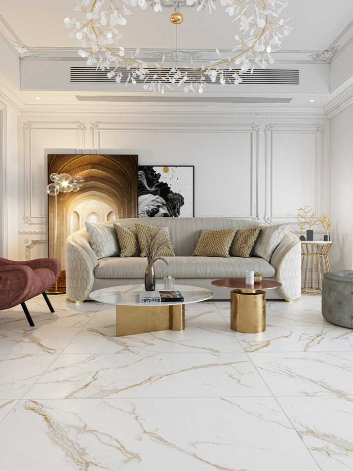 Golden Statuario Porcelain Tile - 1200x600mm
