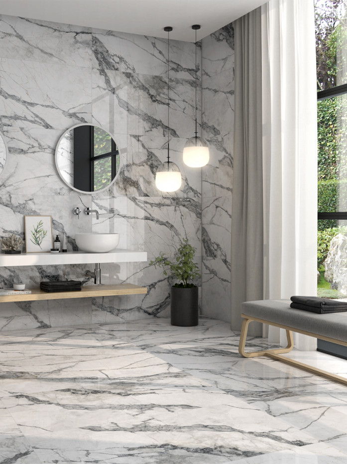 Invisible White Porcelain Tile - 1200x600mm