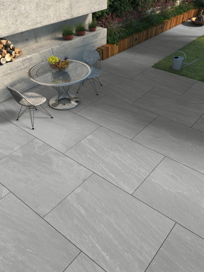 Kandla Grey Outdoor Porcelain Paving Tiles - 900x600x16mm