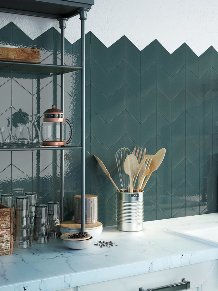 Mayfair Ocean Diamond Gloss Wall Tile - 200x100mm