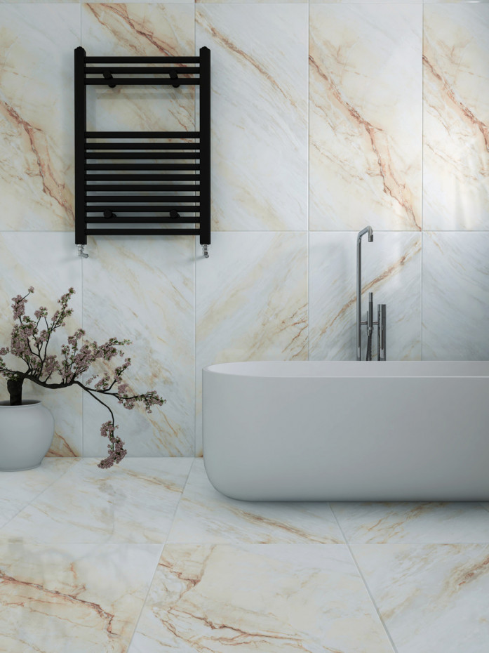 Michelangelo Onyx Porcelain Tiles - 600x600mm