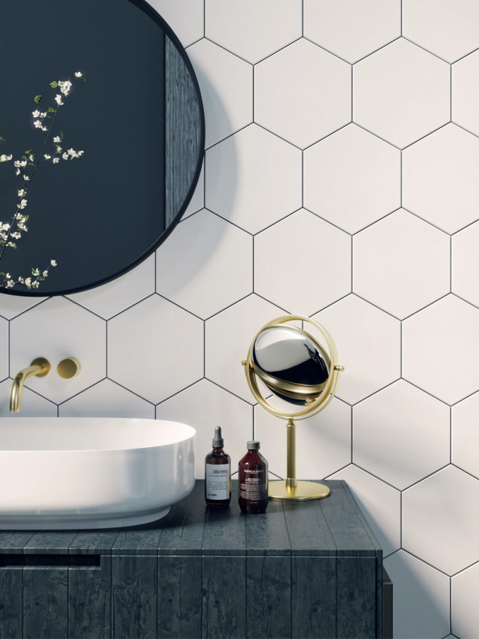 Mirage Blanco Hexagon Tile - 198x228mm
