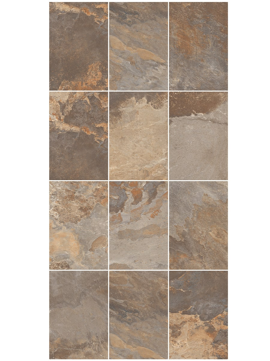 Multicolour Slate Outdoor Tiles - 600x600x20mm