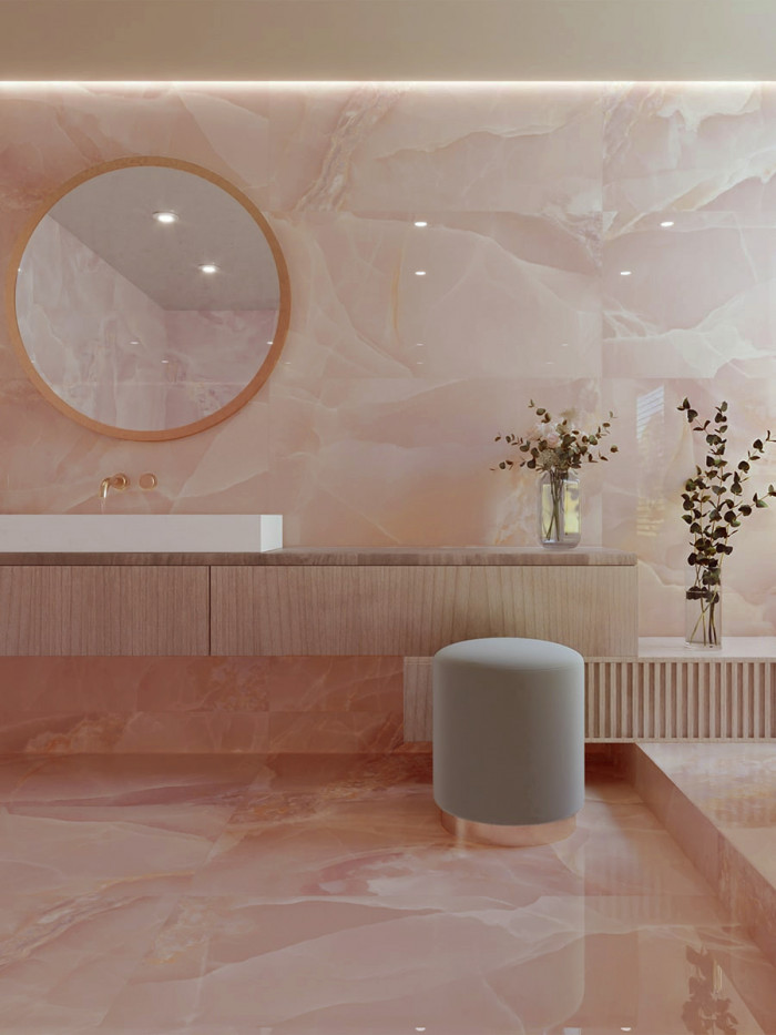 Peach Onyx Porcelain Tile - 1200x600mm