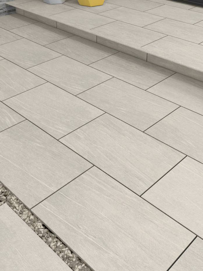 Pietra Pearl Outdoor Porcelain Paving Slabs - 900x600x20mm