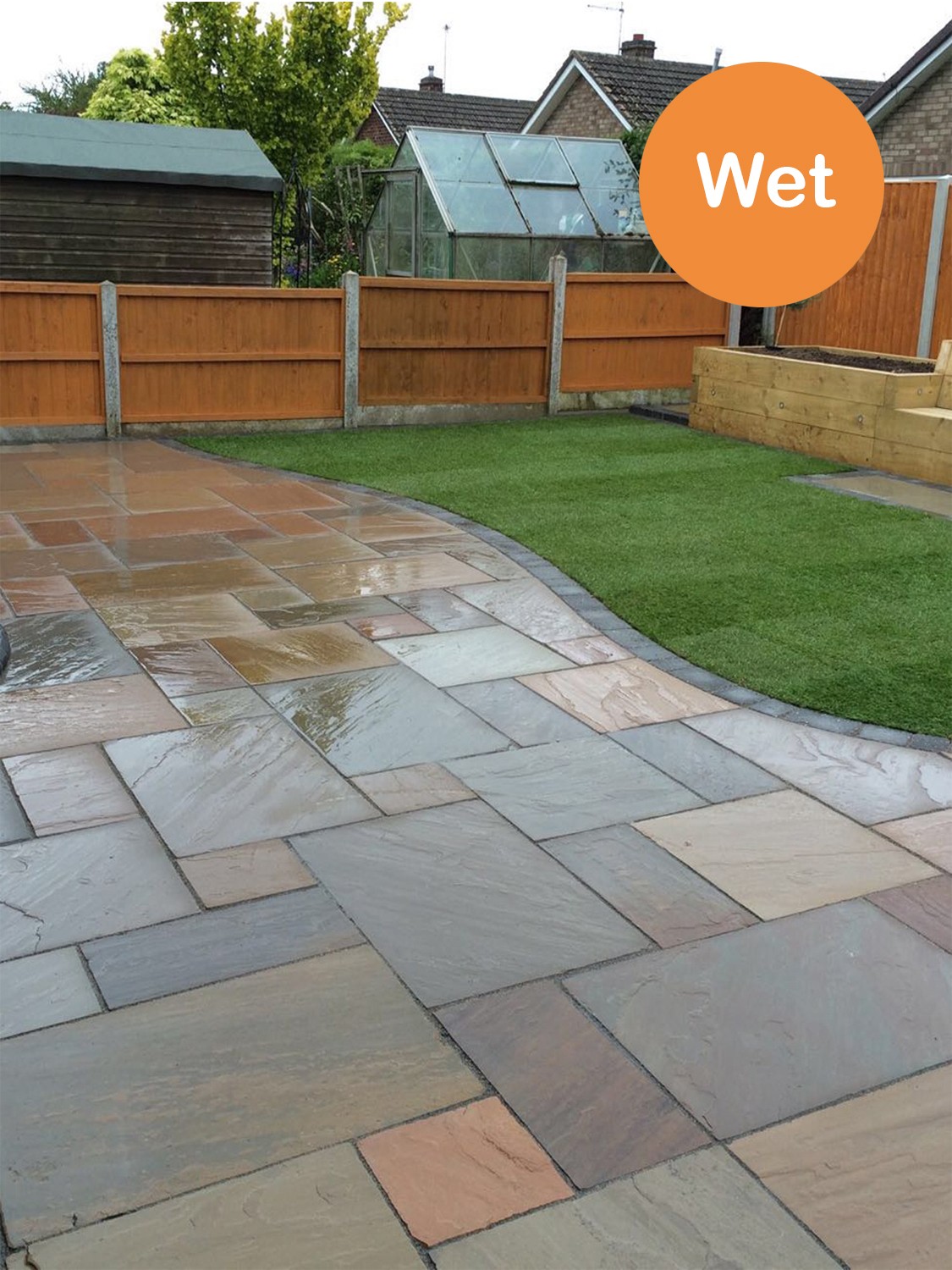 Raj Green Indian Sandstone Paving Slabs - Mix Size Patio Pack