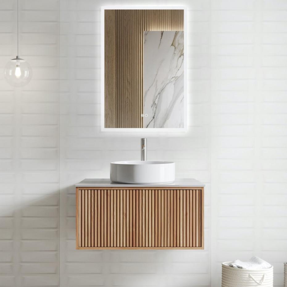 Rio Solid Wood Fluted Vanity With/Without Mirror - 400mm / 600mm / 800mm