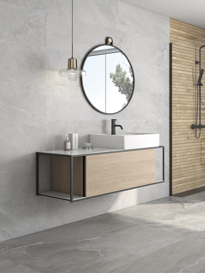 Roca Grey Matt Porcelain Tile - 600x300mm