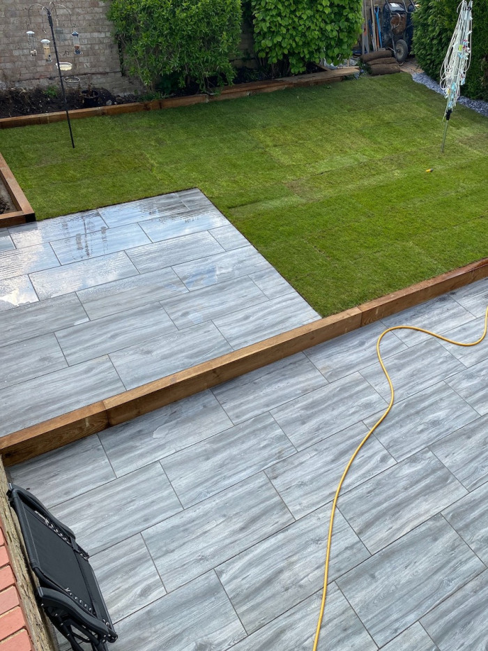 Silver Grey Wood Effect Outdoor Slab - 900x450x20mm