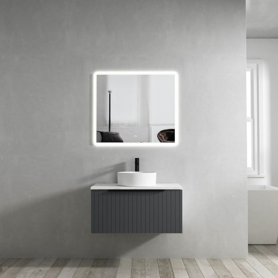 Valar Dark Grey Fluted Vanity - 800mm
