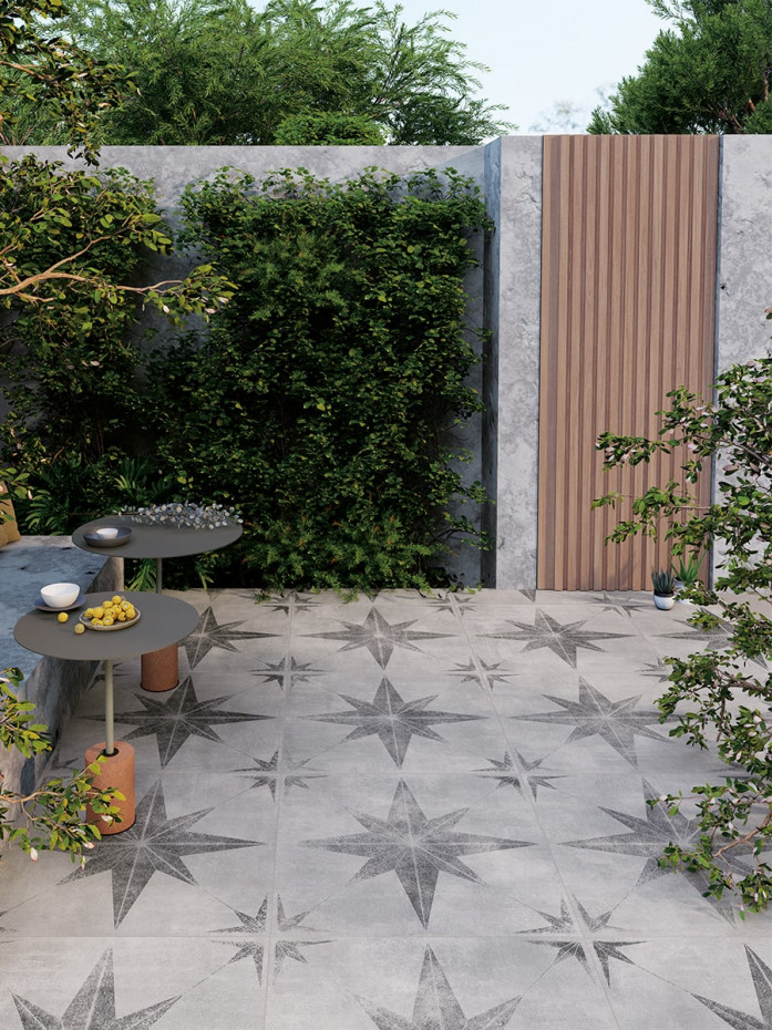 Talisman Star Decor Outdoor Porcelain Paving Tiles - 610x610mm