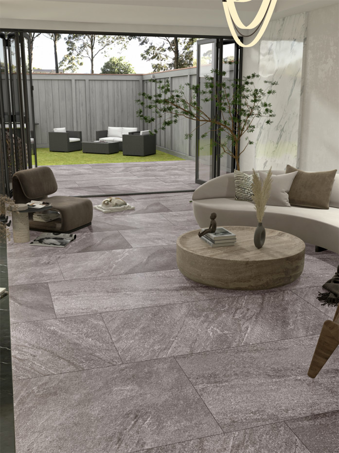 Stone Quartz Porcelain Tile - 1200x600x9mm