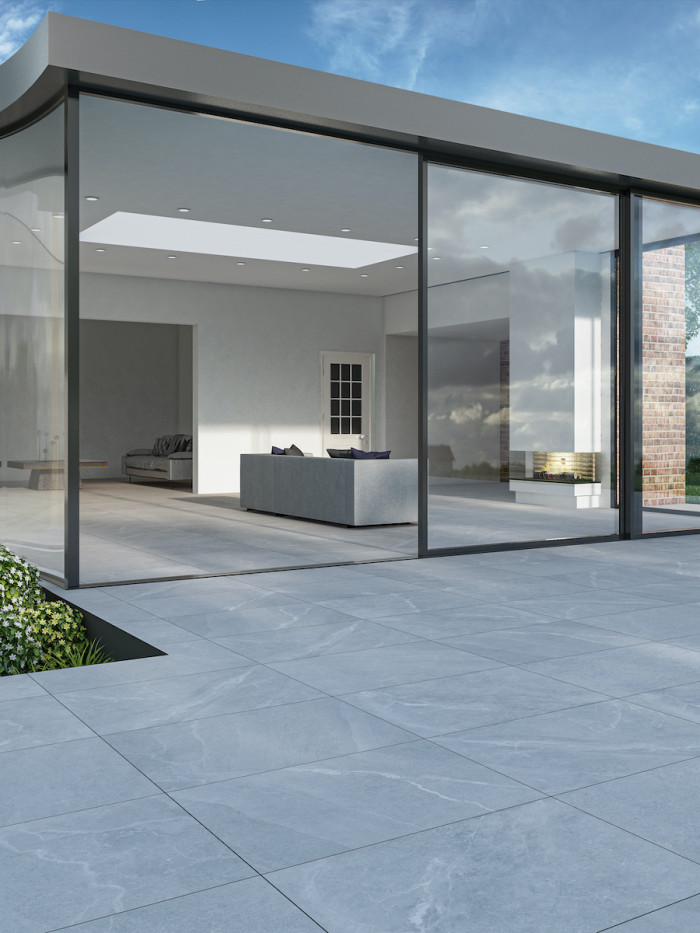 Roca White Outdoor Porcelain Slabs - 900x600x20mm