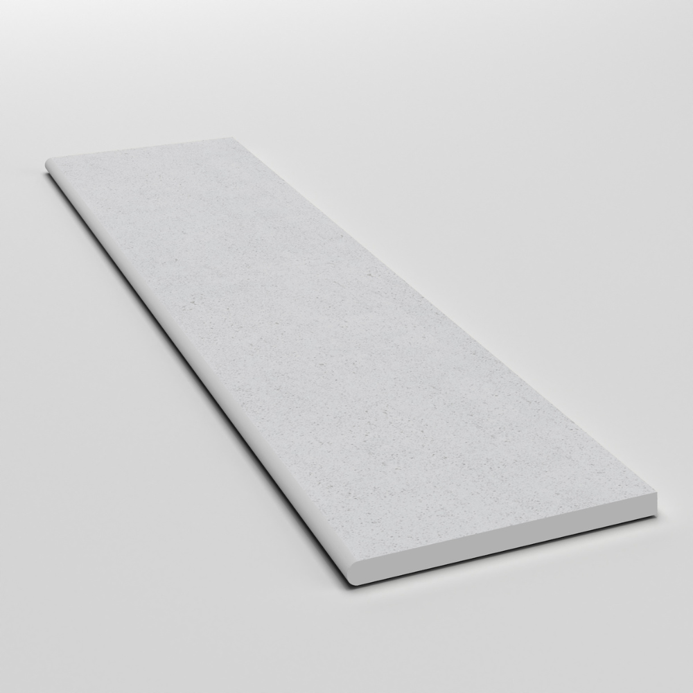 Luna White Porcelain Paving Bullnose - 900x450x20mm